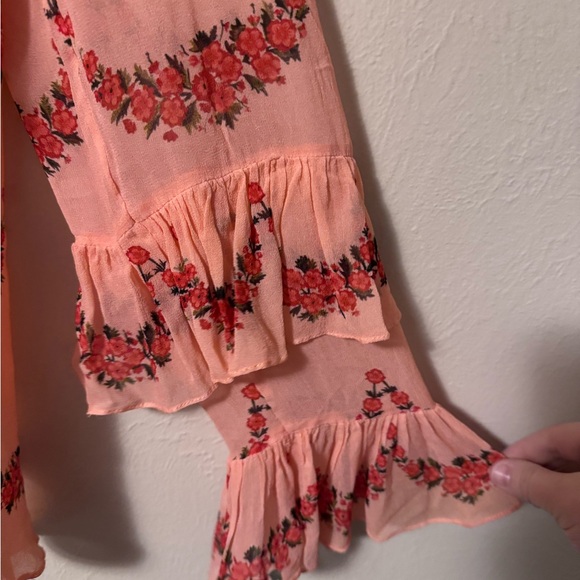 Nikasha by Anthropologie pink ruffle edge blouse Size Small - Picture 9 of 12